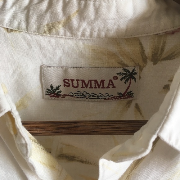 Men’s vintage SUMA linen tropical palm button up - Picture 3 of 5